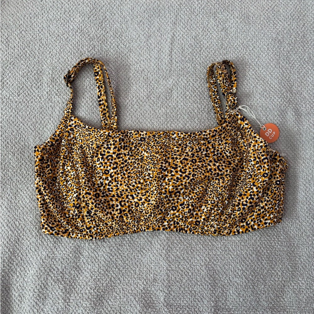 Seafolly Leopard Print Yellow Brown Black Bikini Top